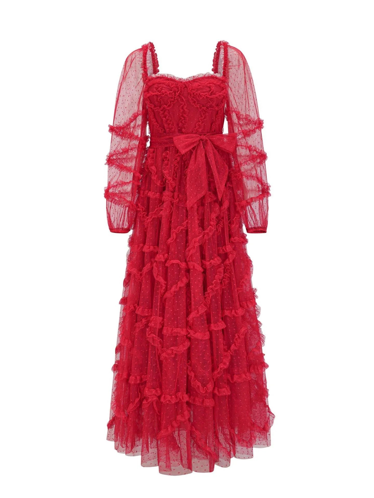 Chic A-line Sweetheart Neck Long Sleeve Zipper Up Floor-Length Prom Dress